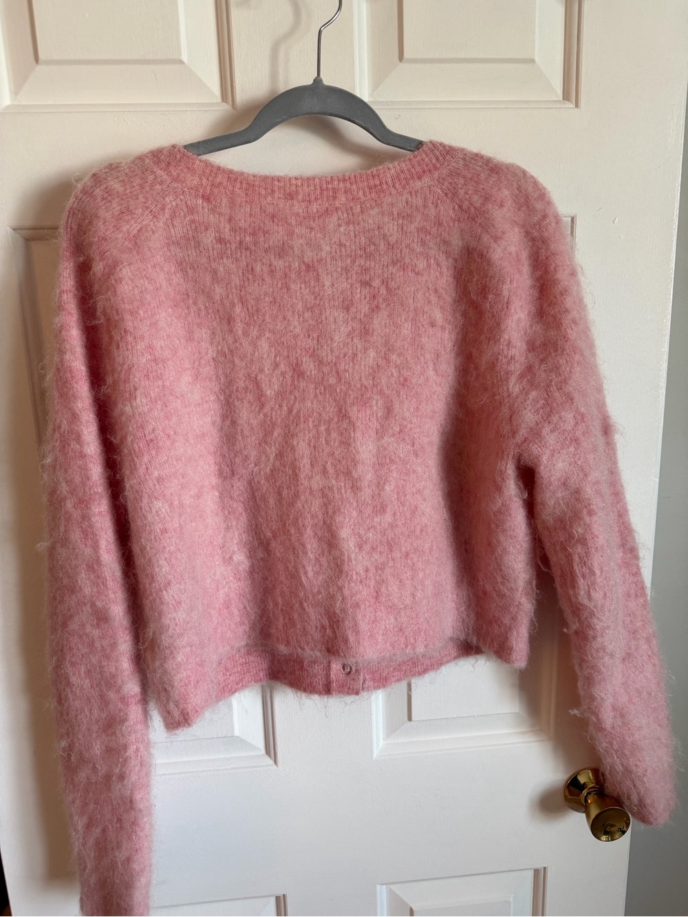 Paco Rabanne x H&M Pink Embellished Mohair Cropped Cardigan XL - Picture 7 of 9